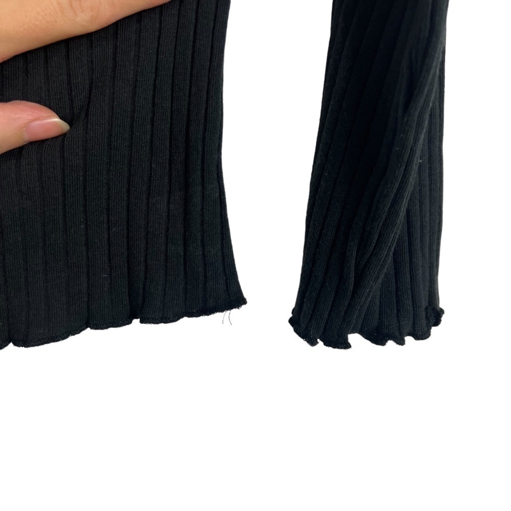 Timing Black Ribbed Crop Top Large - Picture 9 of 9